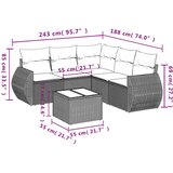  6-dijelni set vrtnih sofa od poliratana s jastucima svjetlosivi | shoptok.hr