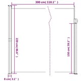  Bočna tenda na uvlačenje smeđesiva 220 x 300 cm | shoptok.hr