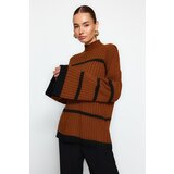 Trendyol Sweater - Brown - Oversize Cene