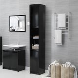 vidaXL Kopalniška omarica črna 30x30x183,5 cm iverna plošča, (20580050) | Shoptok.si