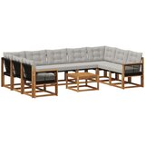  Set vanjskih sofa 10 kom. Prirodna i Svjetlosiva | shoptok.hr