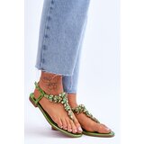 Boto Women's Sandals Flip Flops With Stones Green Lenisa | shoptok.hr