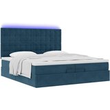  Otomanski okvir kreveta s madracima plavi 200x200cm baršunasti | shoptok.hr