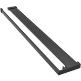 Pregrada za tuš s policom crna 80 x 195 cm s mutnim staklom ESG | shoptok.hr
