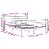 vidaXL Okvir za krevet s uzglavljem 140x200 cm od masivne borovine | shoptok.hr
