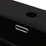 Umivaonik s otvorom za slavinu keramički crni 51,5 x 38,5 x 15 cm | shoptok.hr