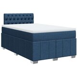 vidaXL Box spring postelja z vzmetnico modra 120x190 cm blago, (21321485) | Shoptok.si