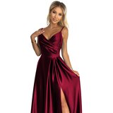 Numoco Elegant satin maxi dress with straps | Shoptok.si