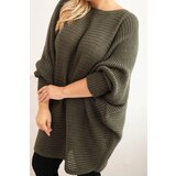 Kesi Włoski Women's Plus Size Sweater with mohair poncho khaki | Shoptok.si