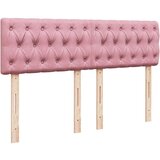  Otomanska postelja z vzmetnico & LEDs roza 140x200cm žamet | Shoptok.si