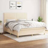  Box spring postelja z vzmetnico krem 180x200 cm blago | Shoptok.si