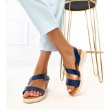 Gemre Navy blue wedge sandals Verkado | Shoptok.si