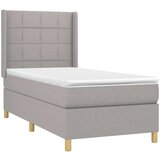  Box spring postelja z vzmetnico LED sv. siva 100x200 cm blago, (20789724) | Shoptok.si