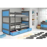 Rico drveni dečiji krevet na sprat sa fiokom - sivi - plavi - 200x90 cm EEKVA45 Cene