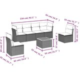  Vrtna sedežna garnitura 7-delna z blazinami črn poli ratan, (21093227) | Shoptok.si