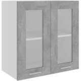 Viseći stakleni ormarić "Lyon" sivo-betonski 60x31x60 cm, inženjerski drvo | shoptok.hr