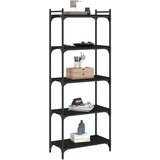  Regal za knjige s 5 razina crni 60x30x154 cm konstruirano drvo | Eponuda.com
