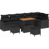  Sjedeća garnitura za vrt 9 kom. Crna poliratan 287.5 x 122.5 x 85 cm | shoptok.hr