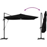 vidaXL Cantilever Roma nadstrešek z LED črn 286x285x270 cm aluminij | Shoptok.si