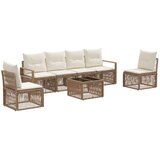 vidaXL Vrtna sedežna garnitura 7 pcs Bež poli ratan, (5000271068) | Shoptok.si