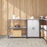 vidaXL Kuhinjski set za pohranu 2 pcs Srebrna 150 x 50 x 92 cm | shoptok.hr