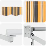 Nadstrešnica Žuta, siva i bijela 3,5 x 2 m Poliester i metal | shoptok.hr