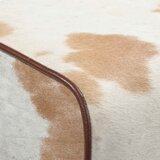  Klupa 60 x 30 x 45 cm Prava koža Smeđa i bijela | shoptok.hr