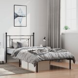  Metalni okvir za krevet s uzglavljem crni 100x200 cm | shoptok.hr