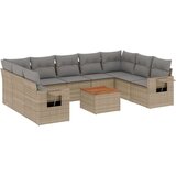 vidaXL 10-dijelni set vrtnih sofa s jastucima bež od poliratana | shoptok.hr