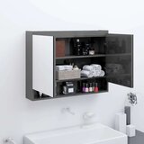 vidaXL kupaonski ormarić s ogledalom 80 x 15 x 60 cm MDF sjajni sivi Cijene