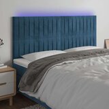  Posteljno vzglavje temno modro 200x5x118/128 cm žamet, (20953710) Cene