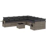 vidaXL 11-dijelni set vrtnih sofa od poliratana s jastucima sivi | shoptok.hr
