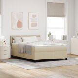  Box Spring Postelja z Vzmetnico & LED Lučko Zeleno Sivo 140x200 cm Pleteni Material, (22116214) | Shoptok.si