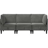  Set namještaja za dnevni boravak 3 pcs Tamnosiva Baršun | shoptok.hr