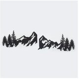 WALLXPERT Zidna dekoracija Planine-APT630, 17x69 cm, 1,2 mm, Crna | Eponuda.ba
