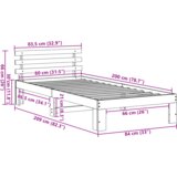  Konstrukcija postelje Rjava 80 x 200 cm Trden borov les, (5000023026) | Shoptok.si