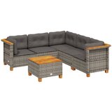  The Living Store Vrtna sedežna garnitura 6-delna z blazinami siv poli ratan - Vrtna Sedežna Garniture, (21455428) | Shoptok.si