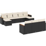  10-dijelni set vrtnih sofa s jastucima crni od poliratana | shoptok.hr