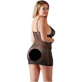 Cottelli Plus Size - prozirni negliže s umetkom od čipke (crni) - 2XL | shoptok.hr
