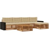  Set vanjskih sofa 6 pcs Prirodna i bež 79 x 79 x 37 cm | shoptok.hr