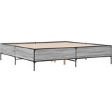 vidaXL Posteljni okvir siva sonoma 200x200 cm inž. les in kovina, (21111586) Cene