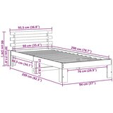  Krevetna konstrukcija Prirodna 90 x 200 cm Čvrsto borovo drvo | shoptok.hr