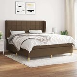  Box spring postelja z vzmetnico temno rjava 180x200 cm blago, (20902247) Cene