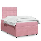  Krevet s oprugama i madracem ružičasti 120 x 190 cm baršunasti | shoptok.hr