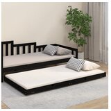  Posteljni okvir črn 100x200 cm trdna borovina | Shoptok.si