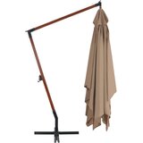  Konzolni vrtni suncobran s drvenim stupom 400x300 cm smeđesivi | shoptok.hr