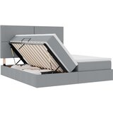  Krevet s LED trakama Svijetlo siva 180 x 200 cm tkanina | shoptok.hr