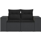  Vrtna sofa s jastucima za 2 osobe, crna, poli ratan | shoptok.hr