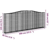 Obokane gabion košare 6 kosov 400x30x140/160cm pocinkano železo, (21000491) | Shoptok.si