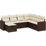 Maison Chic Seti vrtnega pohištva - Vrtna garnitura - Vrtni pohištvo set 7-delna z blazinami rjav poli ratan, (21802085) | Shoptok.si